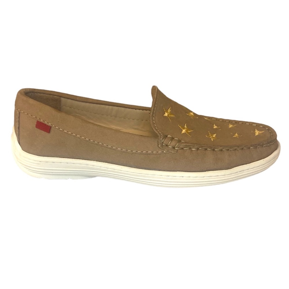 MARC JOSEPH NEW YORK -NWOT Kids Suede Leather Driver Gold Star Loafer- Size 2.5